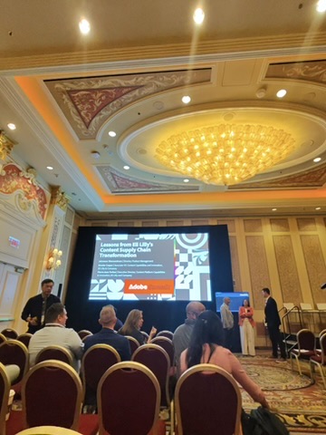 Adobe Summit session in the Venetian ballroom — Eli Lilly content supply chain transformation